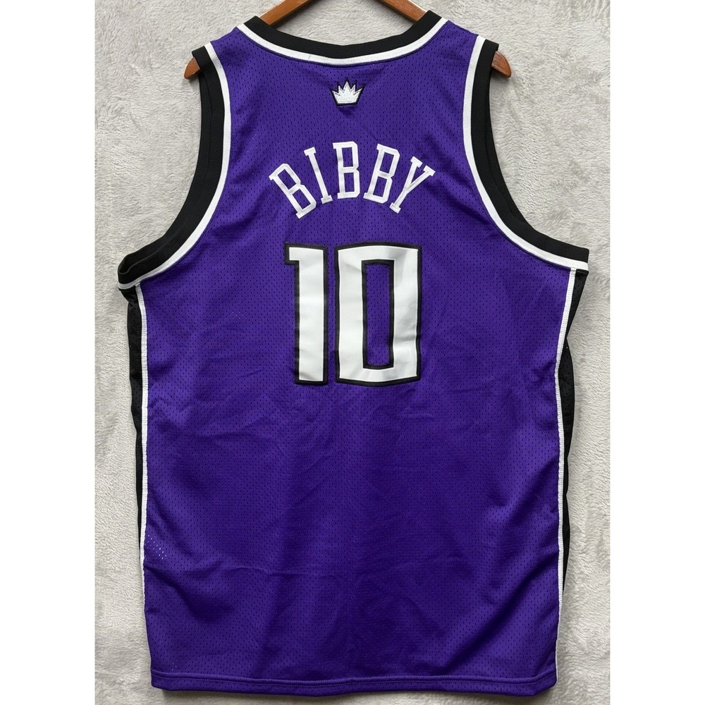 Nike Team Sacramento Kings Mike Bibby Basketball Jersey Mens 2XL Purple NBA Mesh - Picture 2 of 11